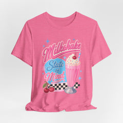 Milkshake State of Mind T-Shirt — Retro Diner Cherry Milkshake Tee