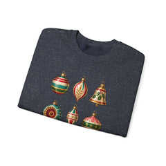 Crewneck Sweatshirt — Vintage Christmas Ornaments Holiday Pullover