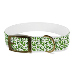 Dog Collar - Green Leprechaun Hats and Green Hearts Design