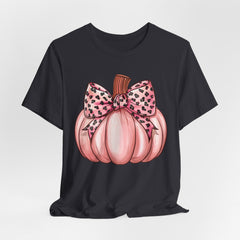 Cute Pink Pumpkin Graphic Tee for Fall, Autumn Shirt, Halloween Top, Harvest Celebration T-Shirt, Seasonal Apparel, Gift Idea