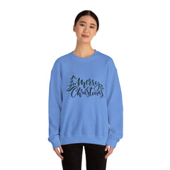 "Merry Christmas" Crewneck, Unisex Sweater, Winter Fashion, Festive Apparel, Holiday Gift, Christmas tree