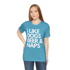 I Like Dogs Beer & Naps - Unisex Heavy Cotton Tee