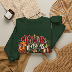 "Pour Decisions & Christmas Traditions" Holiday Christmas Sweatshirt Crewneck