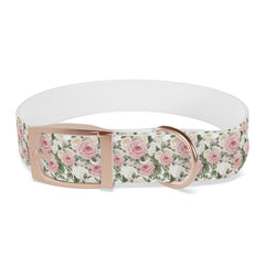 Dog Collar- White and Pink Roses