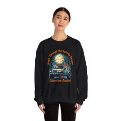 Spooky Adventure #2 Sweatshirt - Jeepin' Through the Spooky Season, Unisex Crewneck, Fall Apparel, Halloween Gift, Cozy Halloween Wear