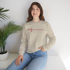 Love Script Crewneck Sweatshirt — Minimal Red Handwritten Design