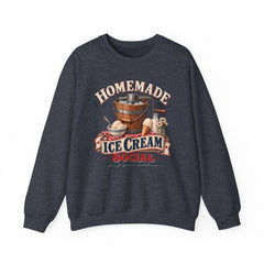 Crewneck Sweatshirt — "Homemade Ice Cream Social" Vintage Ice Cream Maker Design