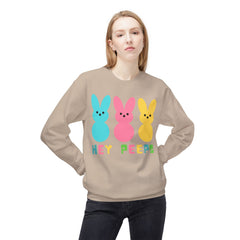 Hey Peeps Midweight Softstyle Fleece Crewneck Easter Sweatshirt