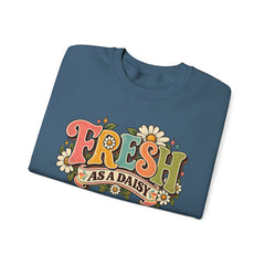 Fresh as a Daisy Crewneck Sweatshirt – Retro Spring Floral Graphic