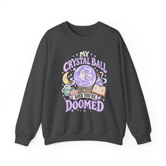Doomed Crystal Ball Crewneck Sweatshirt — Cute Pastel Gothic Fortune-Telling Graphic