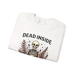 Skeleton Coffee Sweatshirt, Dead Inside But Caffeinated Crewneck, Halloween Gift, Unisex Fall Apparel, Cozy Lounge Wear