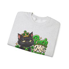 St. Patrick’s Black Cat Sweatshirt  "Pinch Me, Lose a Finger" Graphic Crewneck
