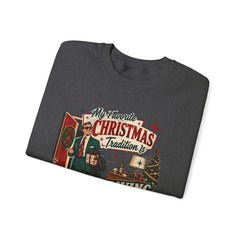 "My Favorite Christmas Tradition is Leaving Early" Vintage Holiday Christmas Crewneck