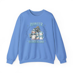 Winter Wonderland with Snowmen - Crewneck Sweatshirt -  Blue Design