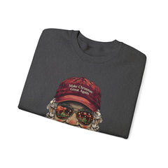 Santa With 'Make Christmas Great Again' Cap Crewneck Sweatshirt