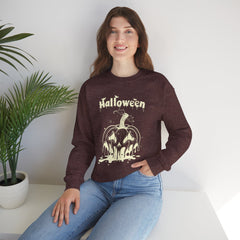 Halloween Pumpkin Sweatshirt, Cozy Fall Apparel, Unisex Crewneck, Perfect for Halloween, Fall Fashion, Pumpkin Spice Lover Gift