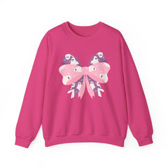 Ghost Bow Heavy Blend Sweatshirt - Halloween Ghost Bow Design