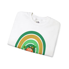 St. Patrick's Day Unisex Crewneck Sweatshirt - Happy Leprechaun Rainbow Design