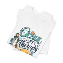 Ocean Is My Therapy T-Shirt — Beach Lighthouse Sunset Tee