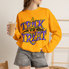 Halloween 'Trick or Treat' Crewneck Sweatshirt — Retro Candy Graphic