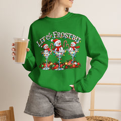 Lit & Frostbit Design | Festive Christmas Martinis, Winter Parties, Snowman Apparel, Christmas Party Sweatshirt
