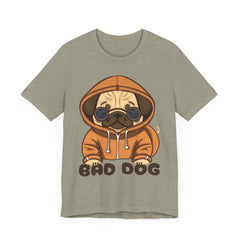 Graphic Tee with Cute Bad Dog Illustration - Unisex Jersey Short Sleeve Tee