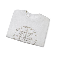 “Have Yourself a Merry Little Christmas” Snowflake Gildan Crewneck Sweatshirt