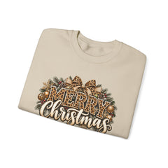 Merry Christmas Vintage Pinecone Design- Leopard Print