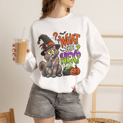 Halloween Cat 'What the Hex?' Crewneck Sweatshirt