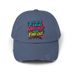 Fizz Around and Find Out Unisex Distressed Cap, Casual Hat, Trendy Headwear, Fizz Jewelry Reveals
