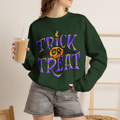 Halloween 'Trick or Treat' Crewneck Sweatshirt — Retro Candy Graphic