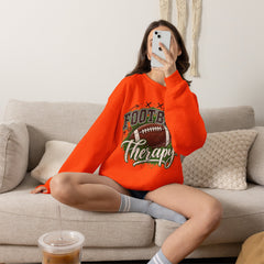 Football Therapy Sweatshirt — Vintage Football Graphic Crewneck