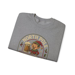 North Pole Brewing Co. Holiday Sweatshirt, Christmas Gift, Unisex Cozy Crewneck, Winter Apparel, Elf Festive Casual Wear