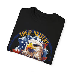 Their bravery, our freedomsT-shirt - Military Branches, Right to Bear Arms, American Flag