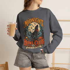 Midnight Howl Club Sweatshirt — Moonlit Wolves Graphic Crewneck
