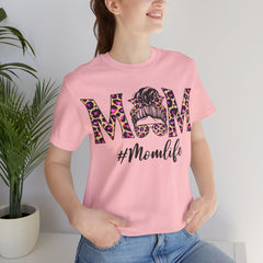 Mom Life Cheeta Print Unisex Jersey Tee - Fun Floral Design for Mothers