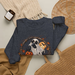 Halloween Ghost Crewneck Sweatshirt – 'Fuh-Cawf' Spooky Pumpkin Design
