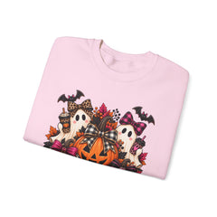 Halloween Ghosts & Pumpkin Crewneck Sweatshirt