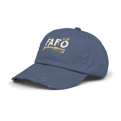 Distressed Cap with FAFO Design – Casual Trendy Hat FIZZ AROUND AND FIND OUT
