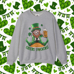 St. Patrick's Day Unisex Crewneck- Cheers Leprechaun