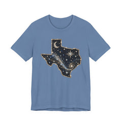 Texas Night Sky Tee — Celestial Moon & Stars State Graphic T-Shirt