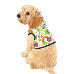 Beer and Shamrock Print Dog Hoodie for St. Patrick's Day