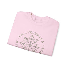 “Have Yourself a Merry Little Christmas” Snowflake Gildan Crewneck Sweatshirt