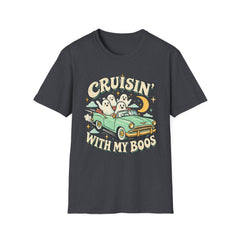 Cruisin' With My Boos T-Shirt — Cute Retro Ghosts Driving Graphic Halloween BP