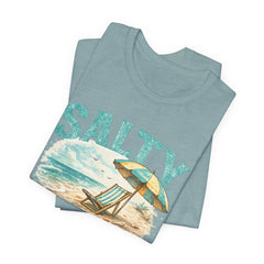 Salty Soul Beach T-Shirt — Vintage Umbrella & Chair Summer Tee