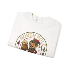 North Pole Brewing Co. Holiday Sweatshirt, Christmas Gift, Unisex Cozy Crewneck, Winter Apparel, Elf Festive Casual Wear