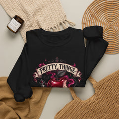 Crewneck Sweatshirt — “Pretty Things Can Be Poison” Gothic Apple Graphic