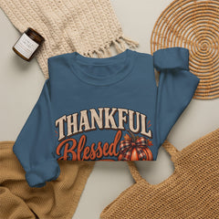"Thankful, Blessed & a Little Stressed" Fall Pumpkin Sweatshirt