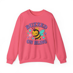 Buzzed on Bling Crewneck Sweatshirt by Gildan - Fun Gift for Bee Lovers, Jewelry Reveals