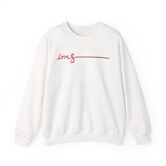 Love Script Crewneck Sweatshirt — Minimal Red Handwritten Design
